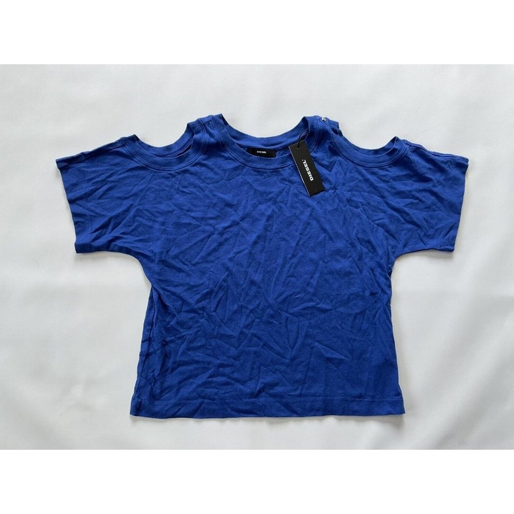 $88 Diesel Women’s T-Marie Blue Tank Top Cutouts Shoulders Tee Size XS